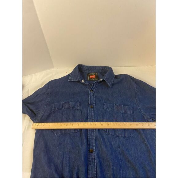 Wrangler Hero M denim snap button long sleeved shirt 100 cotton Medium rn#14666 - Picture 4 of 5